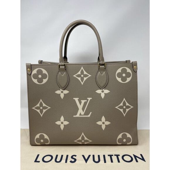 Louis Vuitton OnTheGo Tote MM Gray Turtle dove Empreinte Leather - Picture 6 of 13